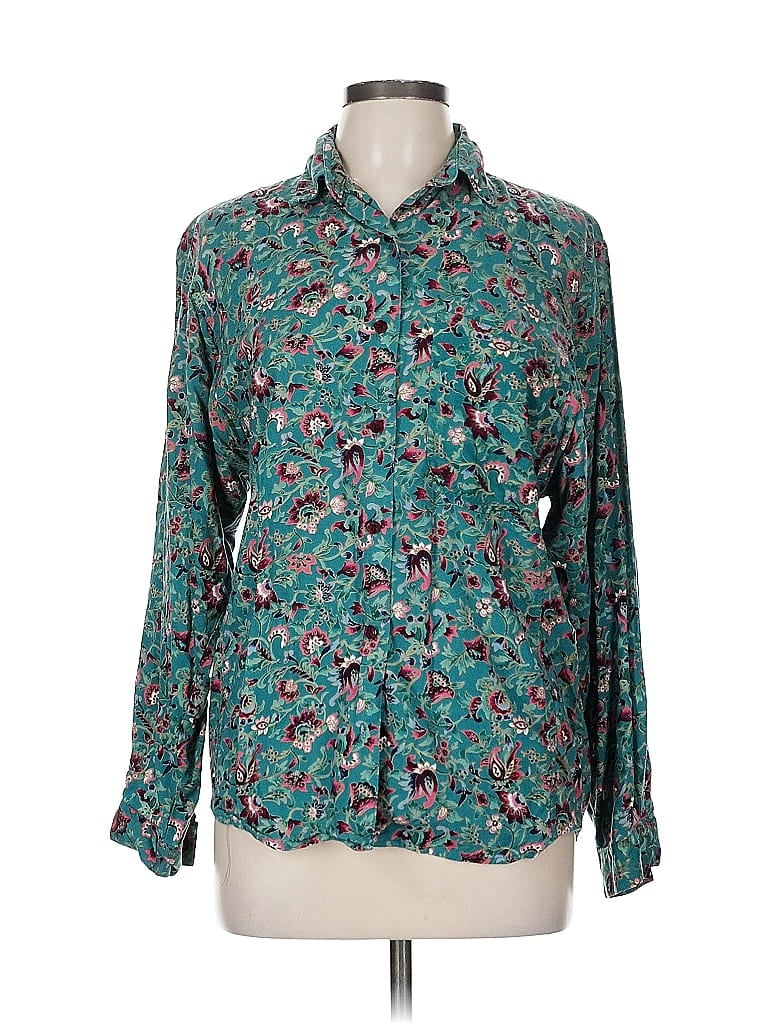 Pre-owned Compagnie Internationale Express Long Sleeve Blouse In Blue