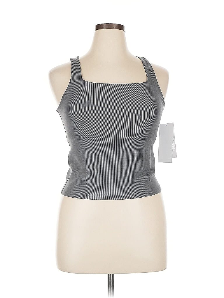 Lezat Tank Top Gray Halter Neckline Tops