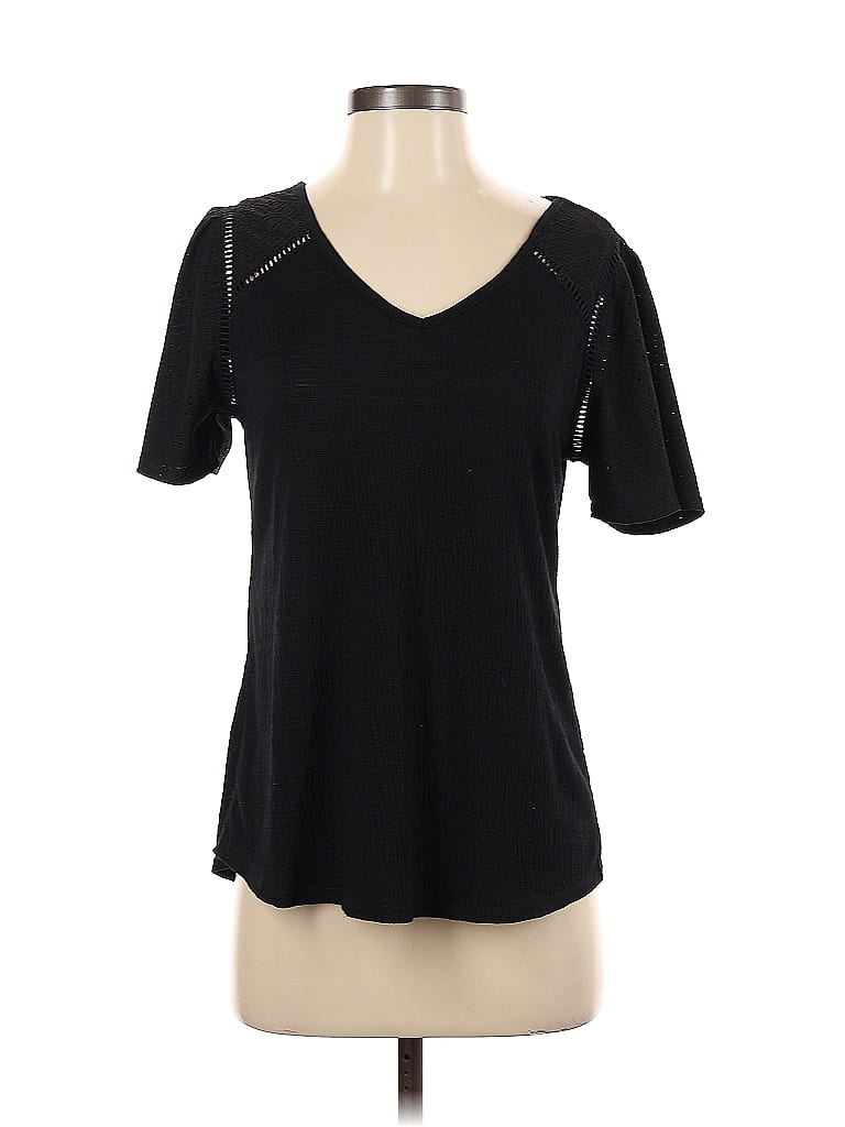 Pre-owned Belldini Short Sleeve Top Black V Neck Tops