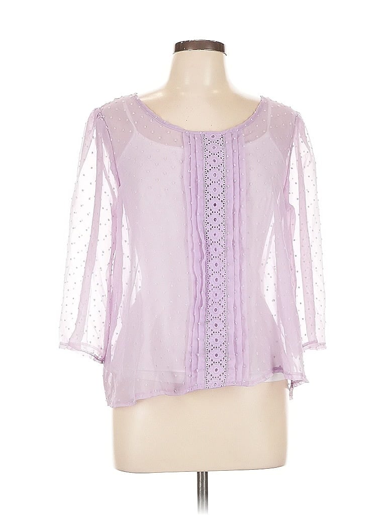 Pre-owned Eyeshadow 3/4 Sleeve Blouse In Purple