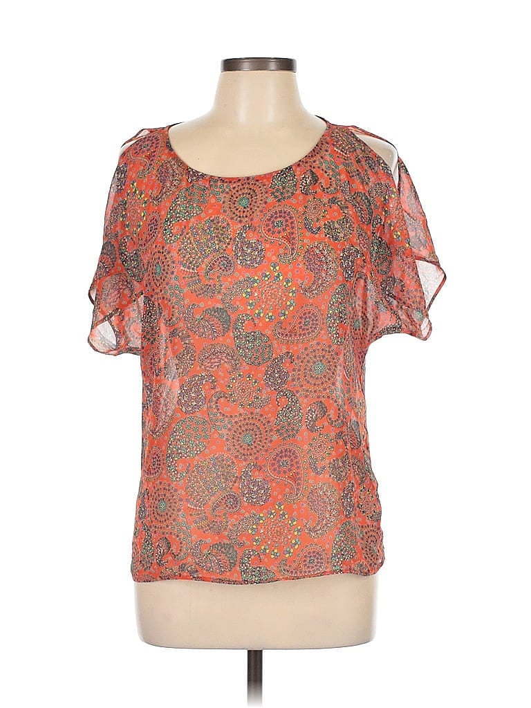HARLOWE & GRAHAM Pre-owned Short Sleeve Blouse In Orange