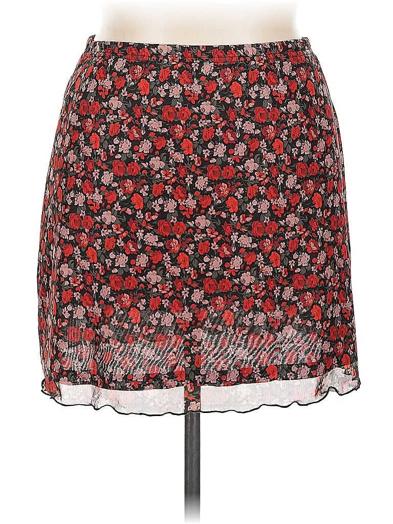 Pre-owned Shein Curve Casual Skirt In Red