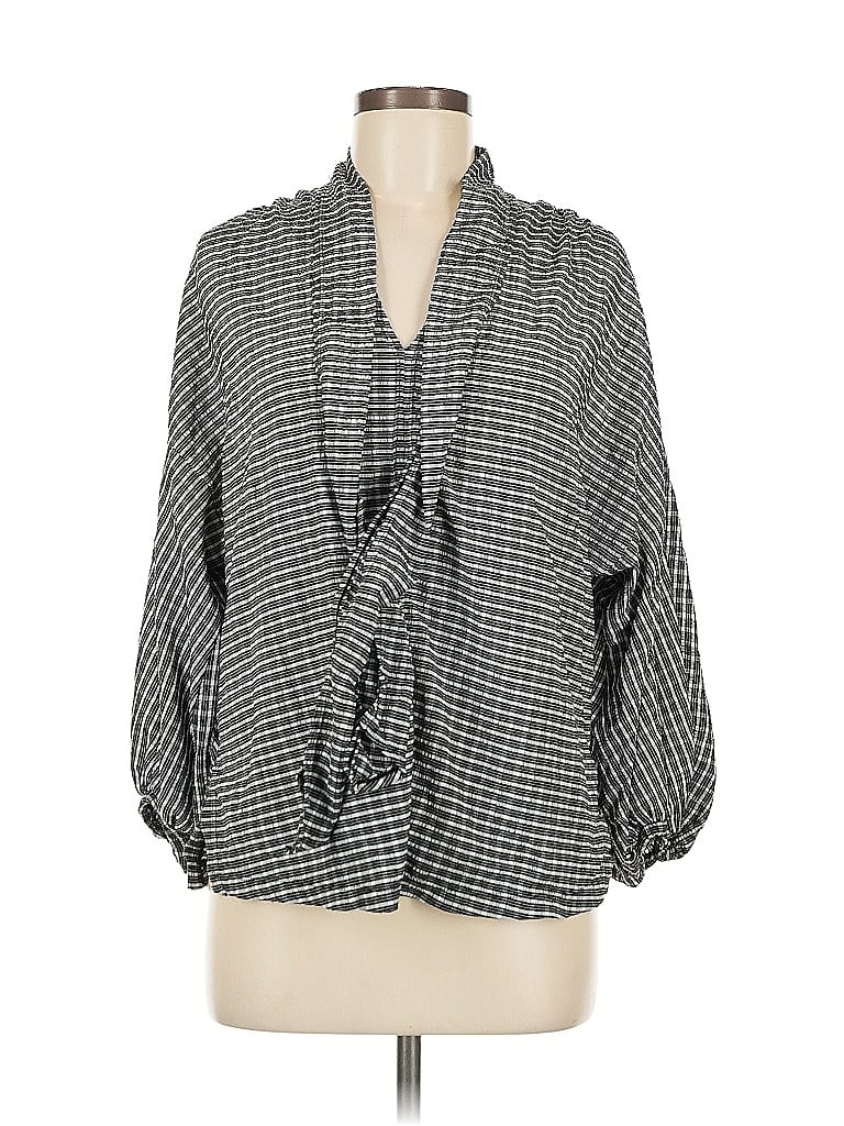 Pre-owned Max Studio 3/4 Sleeve Blouse In Gray