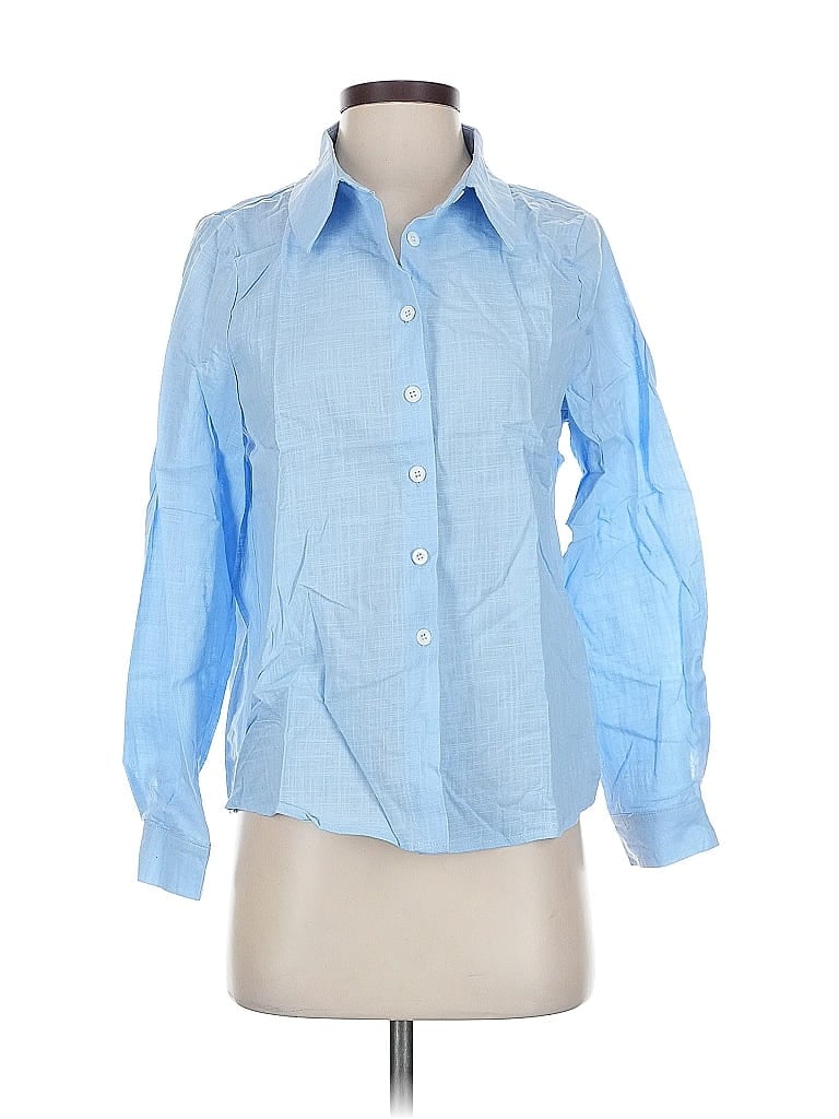 Pre-owned Unbranded Long Sleeve Button Down Shirt In Blue