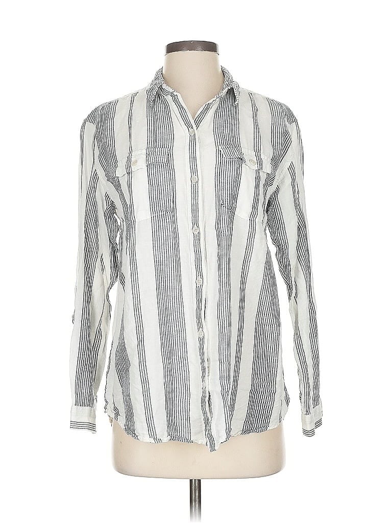 EDDIE BAUER Pre-owned Long Sleeve Button Down Shirt In White