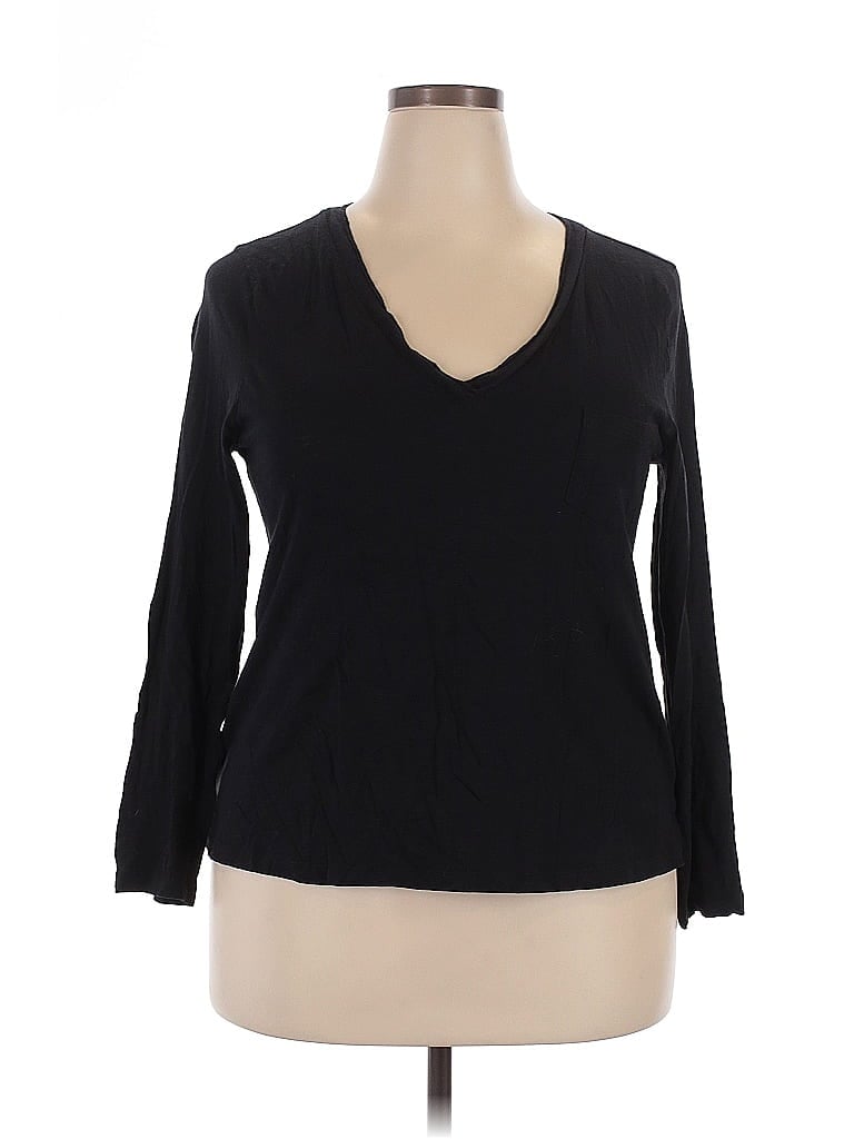 Click to view more detailed imagery on our partner's website Pre-owned Caslon 3/4 Sleeve T-shirt In Black