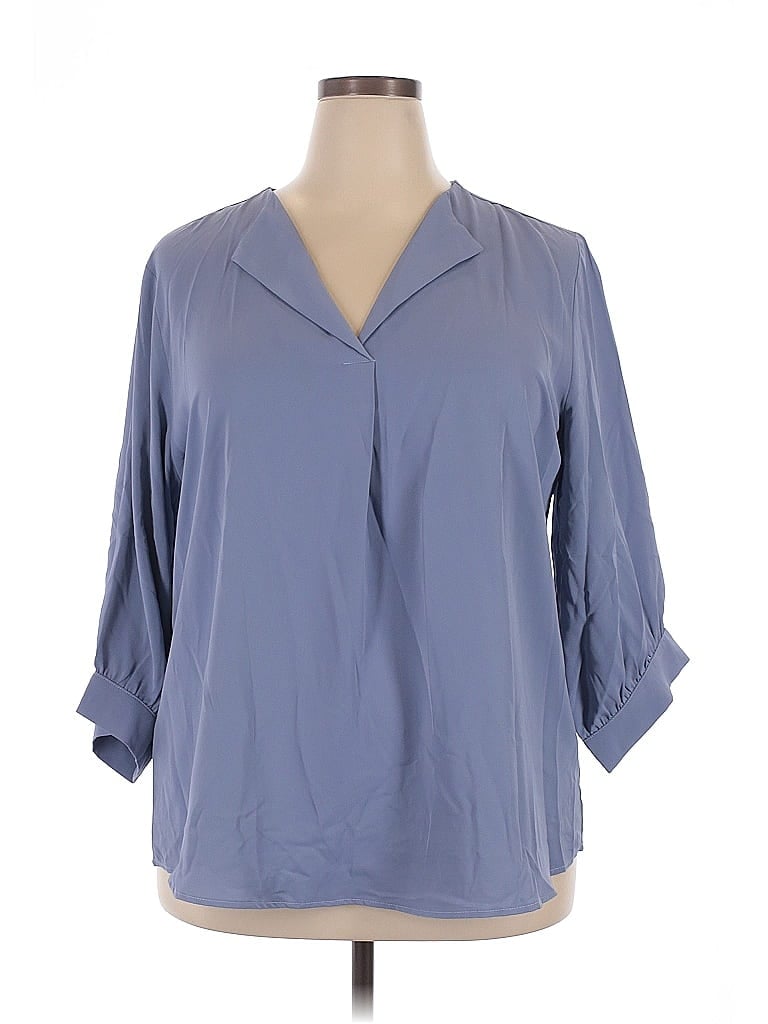 Assorted Brands 3/4 Sleeve Blouse In Blue