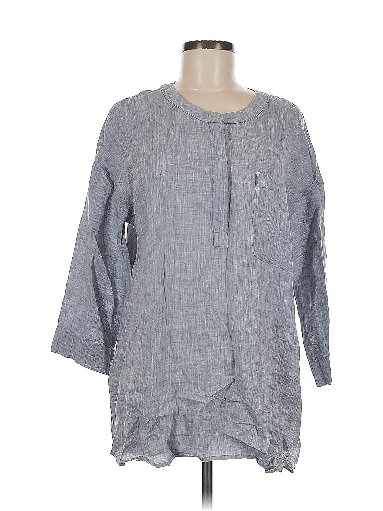 Pre-owned Purejill 3/4 Sleeve Blouse In Gray