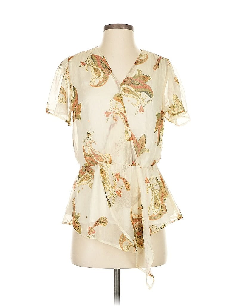 Vince Camuto Short Sleeve Blouse In Yellow