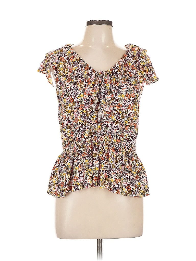 Pre-owned Old Navy Short Sleeve Blouse In Yellow