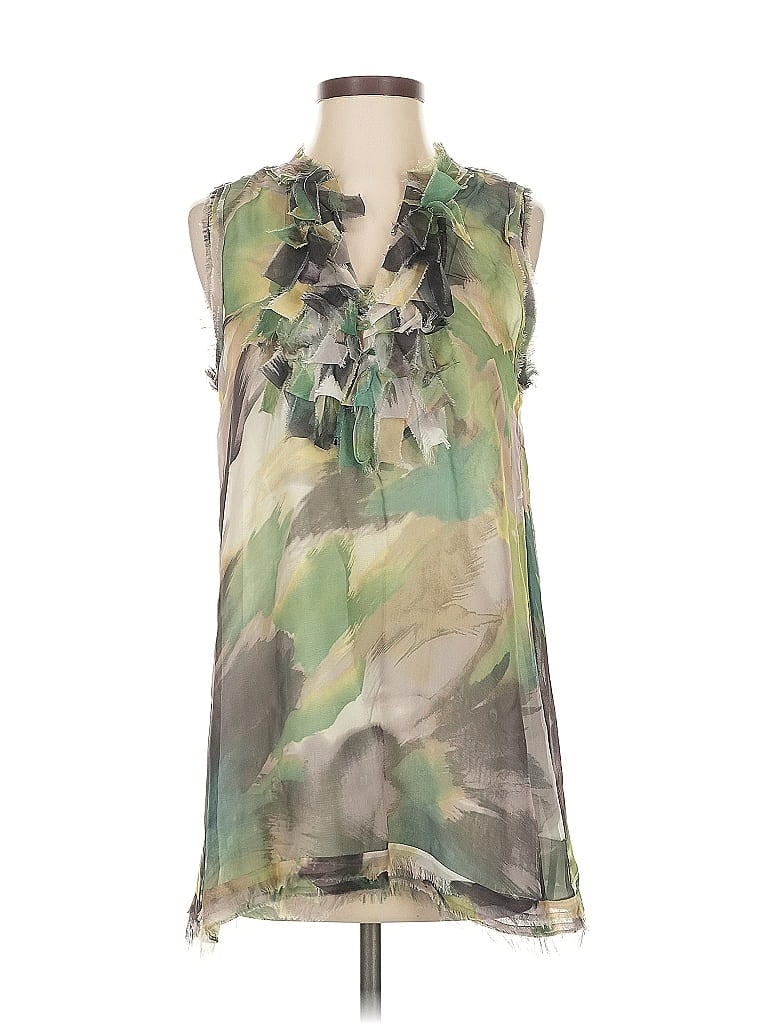 Pre-owned Blue Velvet Sleeveless Blouse In Green