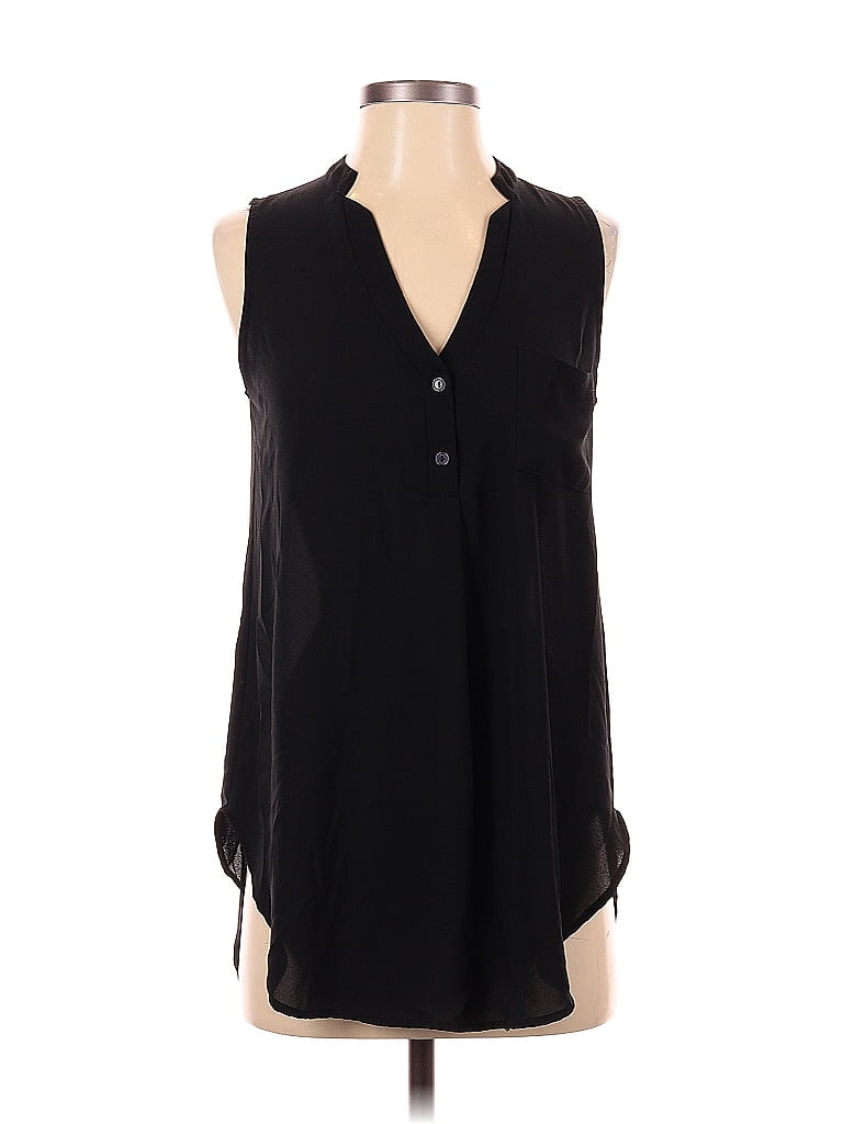 Pre-owned Lush Sleeveless Button Down Shirt In Black