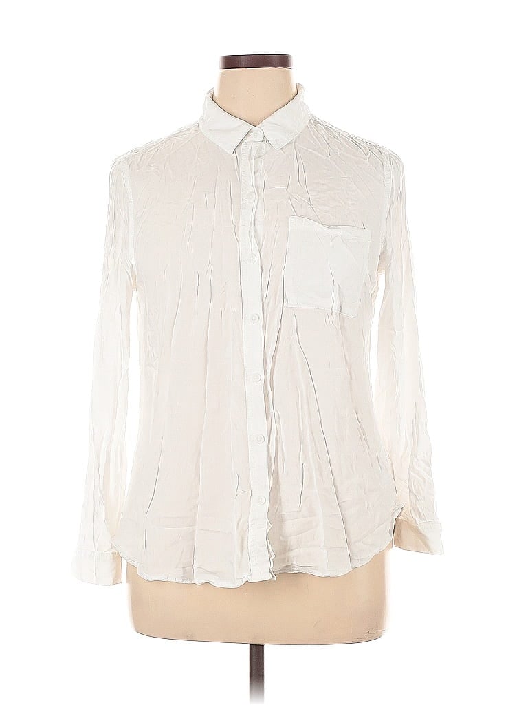 Pre-owned Beachlunchlounge Long Sleeve Blouse In White