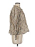 Let Me Be 100% Cotton Paisley Tan Long Sleeve Blouse Size 6 - photo 4