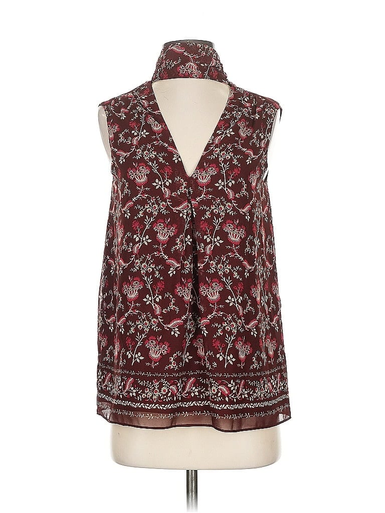 Pre-owned Max Studio Sleeveless Blouse In Burgundy