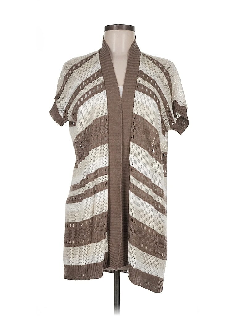 AUGUST SILK Pre-owned Cardigan Sweater In Brown