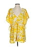 Virginia Johnson Yellow Short Sleeve Blouse Size XS - photo 1