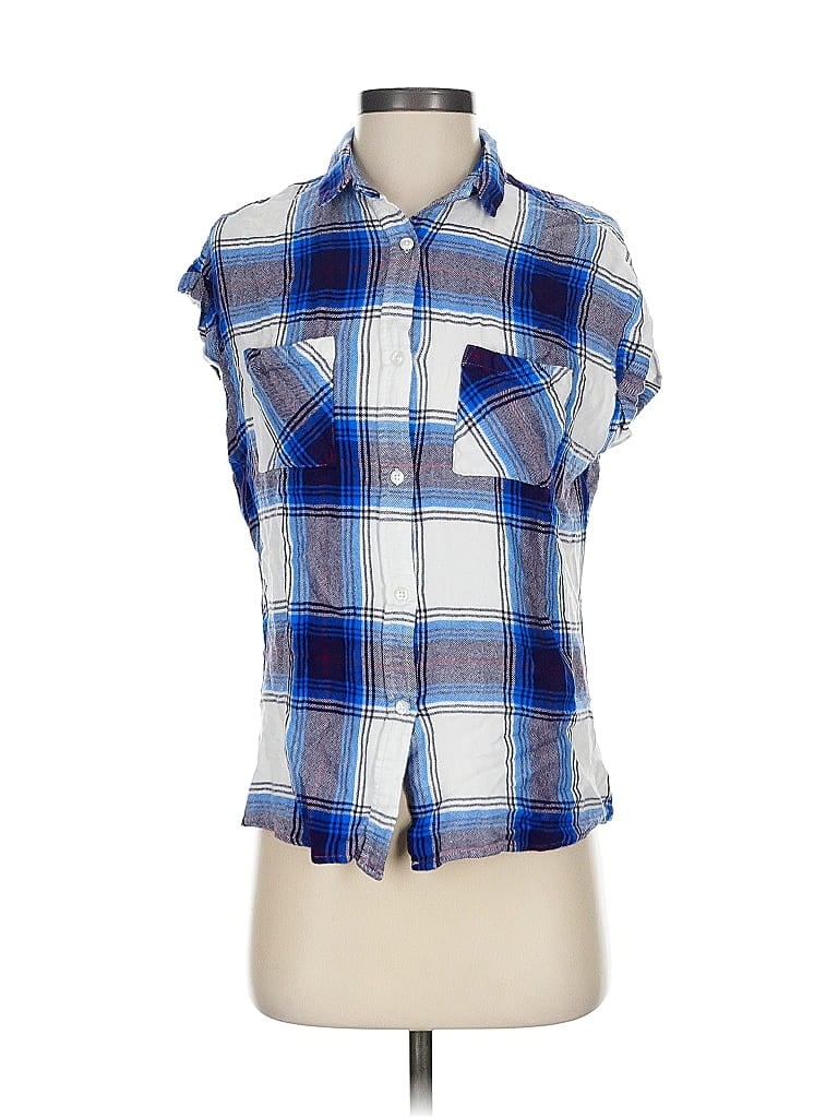 Pre-owned Rails Sleeveless Button Down Shirt In Blue