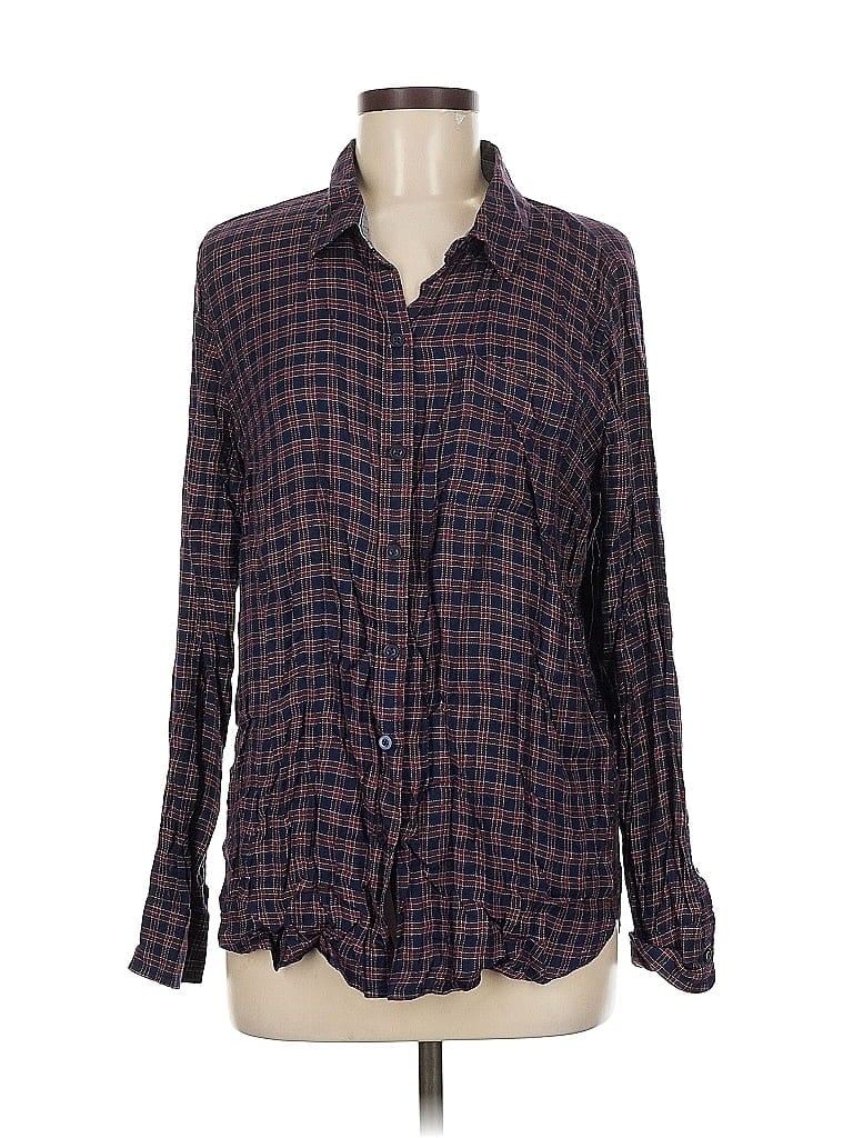 Pre-owned Lucky Brand Long Sleeve Button Down Shirt In Blue