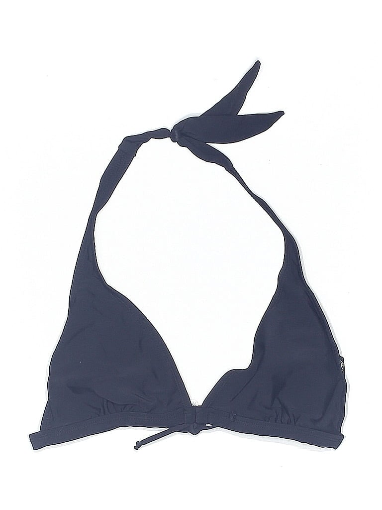 Pre-owned Sporti Swimsuit Top Gray Solid Pattern Swimwear