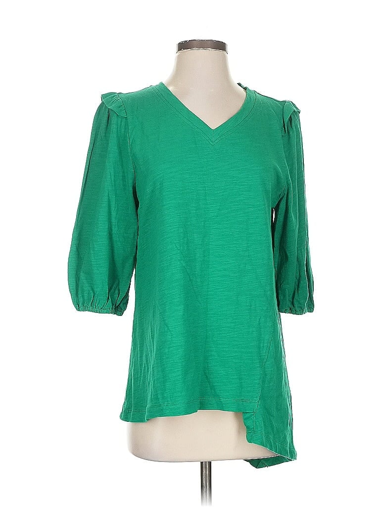 Pre-owned Assorted Brands 3/4 Sleeve Blouse In Green