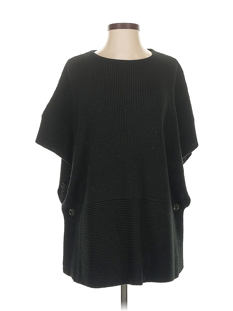 Pre-owned Ann Taylor Loft Poncho In Black