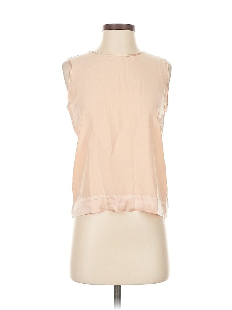 Pre-owned Neiman Marcus Sleeveless Silk Top Tan Halter Neckline Tops In Brown