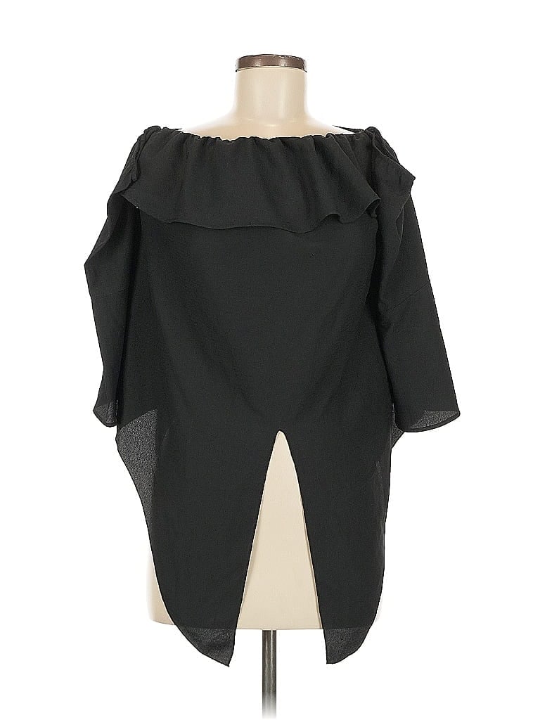 Pre-owned Mts 3/4 Sleeve Blouse In Black