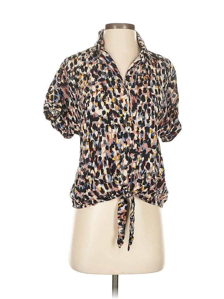 Pre-owned Beachlunchlounge Short Sleeve Blouse In Brown