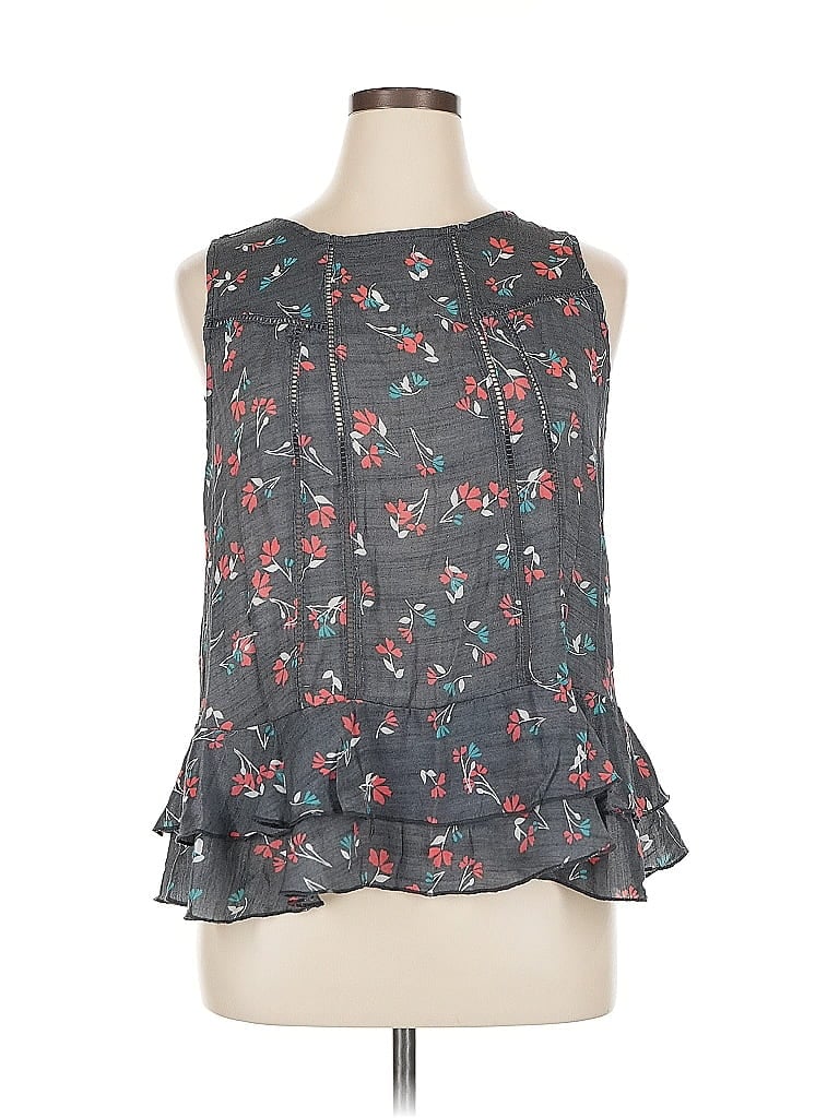 Pre-owned Zac & Rachel Sleeveless Blouse In Gray