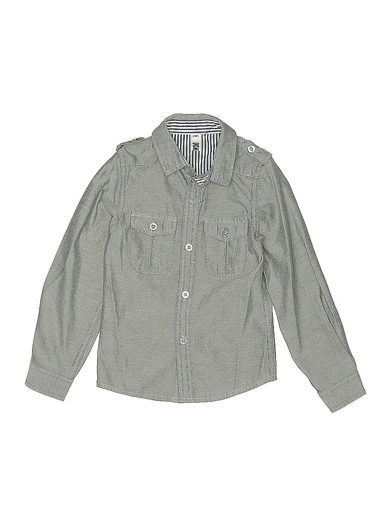 Pre-owned Assorted Brands Kids' Long Sleeve Button Down Shirt In Gray