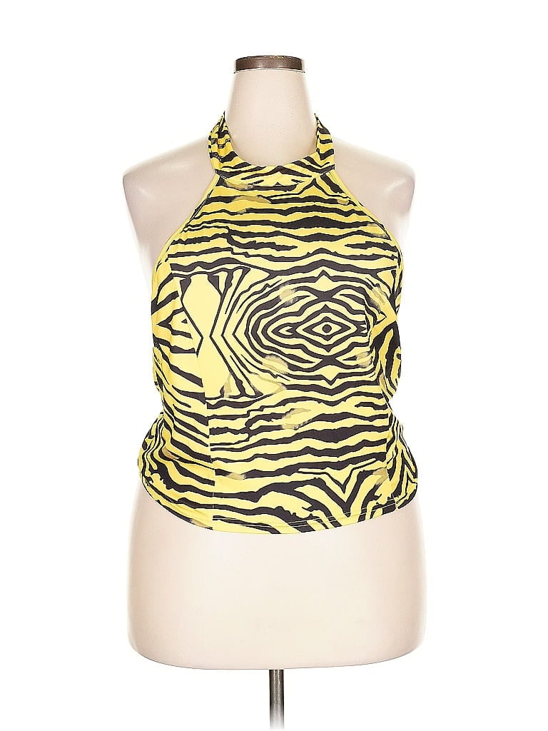 Pre-owned Shein Curve Sleeveless Blouse In Yellow