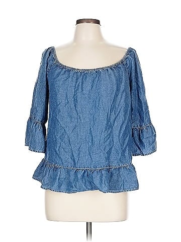 Soho JEANS NEW YORK & COMPANY 3/4 Sleeve Blouse (view 1)