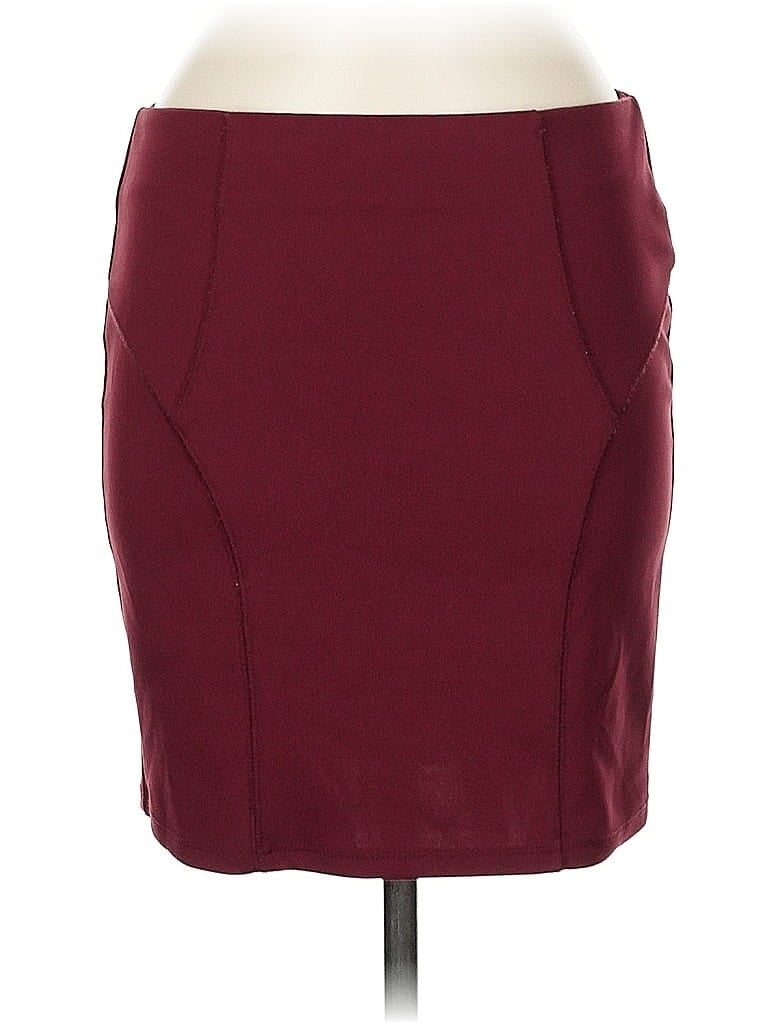 Pre-owned Forever 21 Casual Skirt In Burgundy