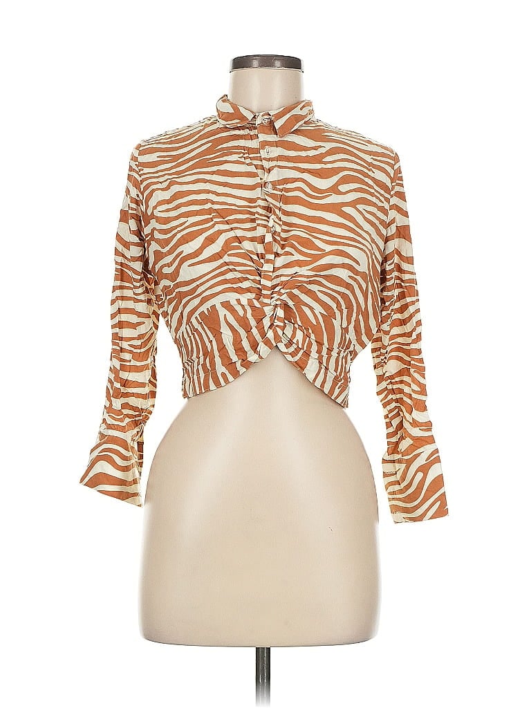 Pre-owned Assorted Brands Long Sleeve Blouse In Orange
