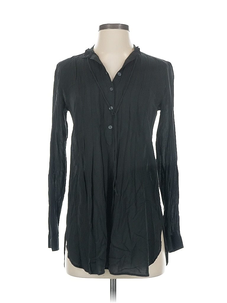 Pre-owned Ann Taylor Loft Long Sleeve Blouse In Black