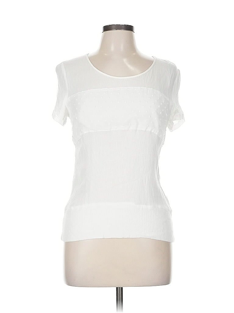 Pre-owned Brixon Ivy Short Sleeve Top White Sweetheart Neckline Tops