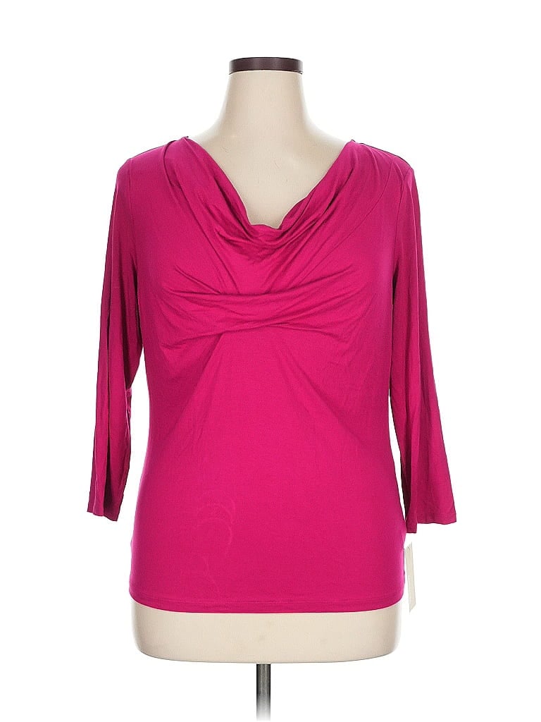 Click to view more detailed imagery on our partner's website Pre-owned Michael Michael Kors 3/4 Sleeve Top Pink Cowl Neck Tops