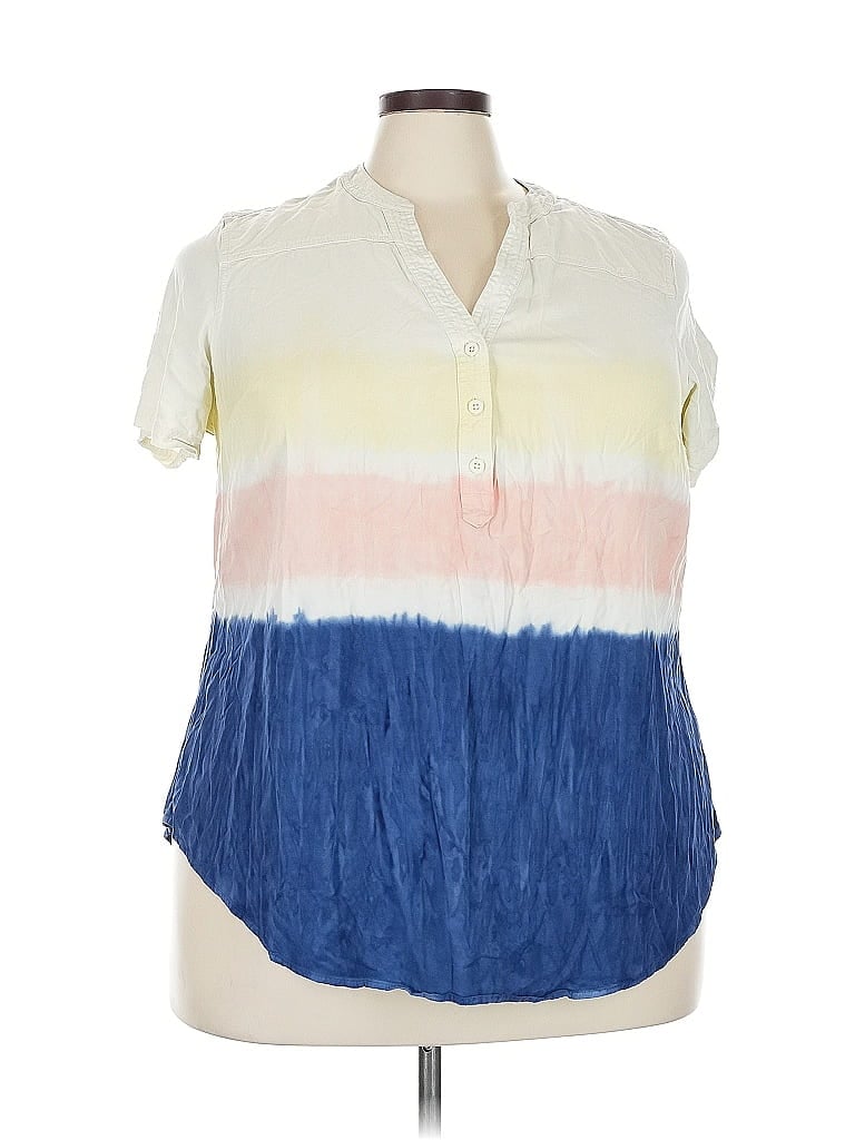 Pre-owned Torrid Short Sleeve Blouse In Blue