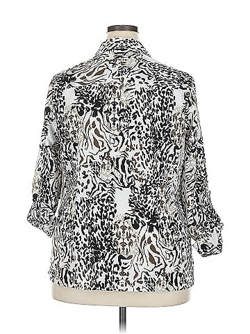 Notations 3/4 Sleeve Button-Down Shirt (view 2)