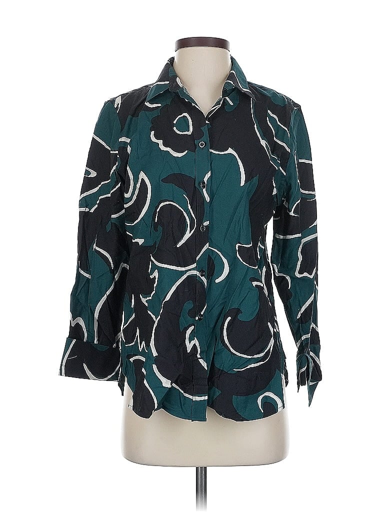 Pre-owned Chico's 3/4 Sleeve Blouse In Blue