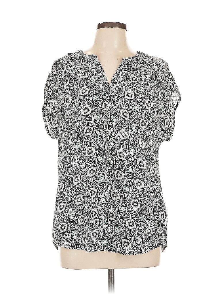 Click to view more detailed imagery on our partner's website Pre-owned Roz & Ali Short Sleeve Blouse In Blue