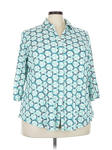 Foxcroft 3/4 Sleeve Button-Down Shirt (view 1)