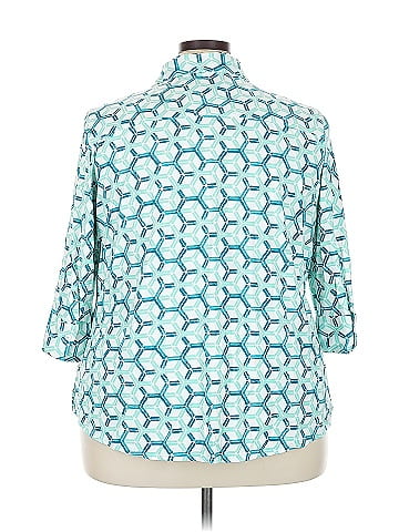 Foxcroft 3/4 Sleeve Button-Down Shirt (view 2)