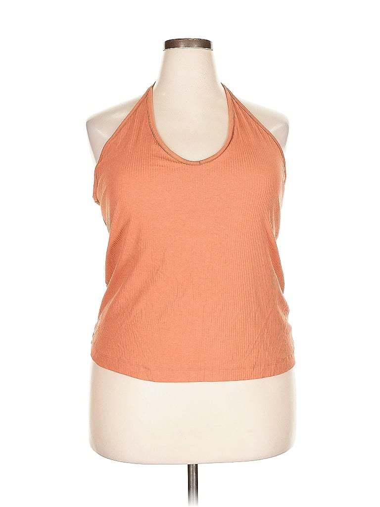 Pre-owned Old Navy Tank Top Orange Halter Neckline Tops