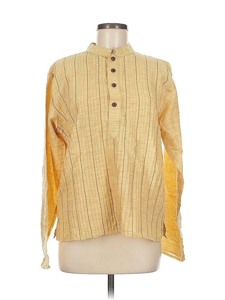 Pre-owned Assorted Brands Long Sleeve Blouse In Yellow