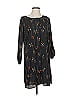 Glam 100% Polyester Print Black Casual Dress Size S - photo 1