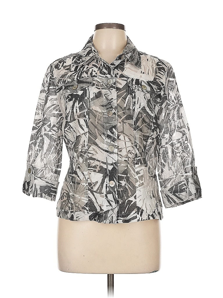 Pre-owned Ruby Rd. 3/4 Sleeve Blouse In Silver