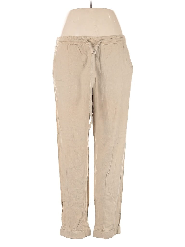 Pre-owned Sunday Stevens Linen Pants In Brown