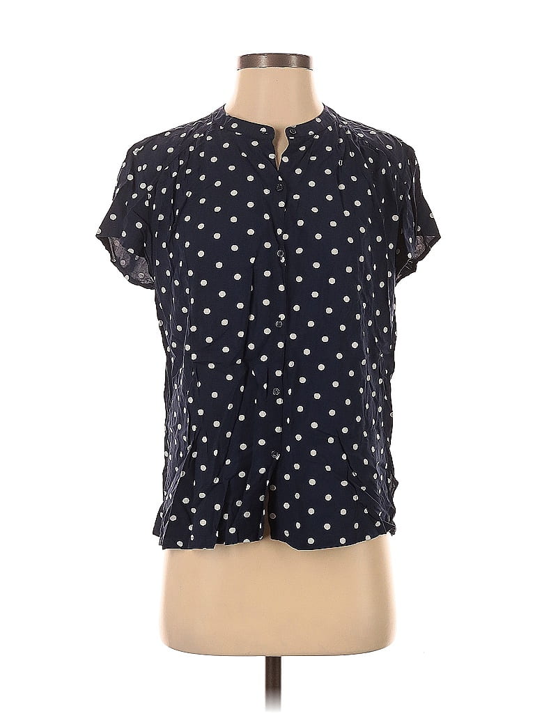 Pre-owned Old Navy Short Sleeve Blouse In Black